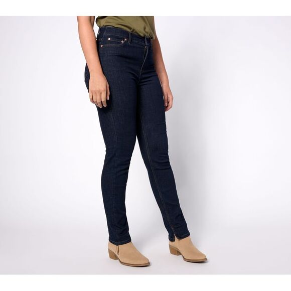 Denim & Co. Women's Pants Sz 10 Canyon Retreat Stovepipe Ranger Blue A625856 - Picture 1 of 4